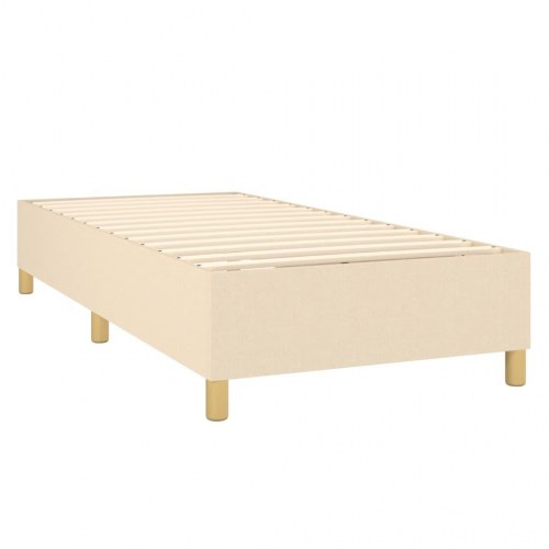 Kontinentalseng med madras 90×200 cm - stof, cremefarvet