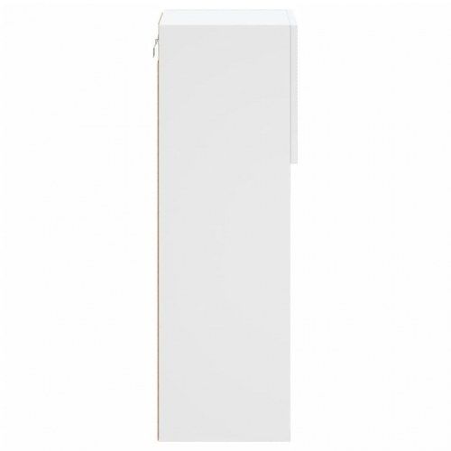 Væghængt tv-bord med LED-lys 30,5×30×90 cm - hvid