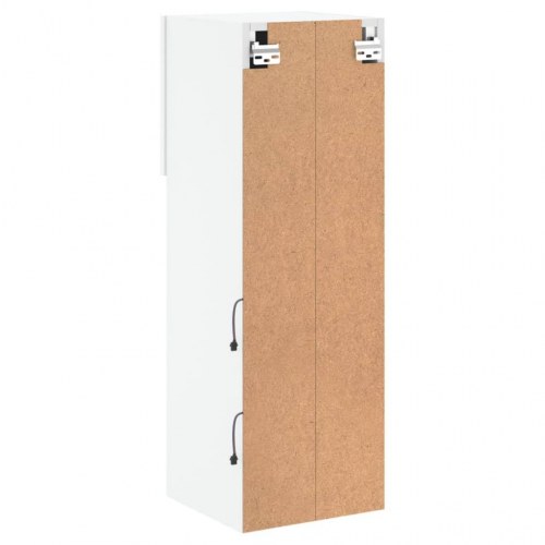 Væghængt tv-bord med LED-lys 30,5×30×90 cm - hvid