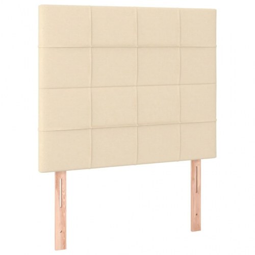 Kontinentalseng med madras 90×190 cm i stof - cremefarvet