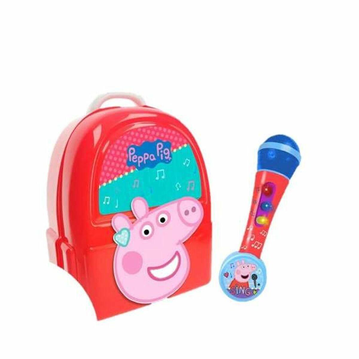 Legetøjsmikrofon Peppa Pig 23 cm - bærbar med lys og lyd