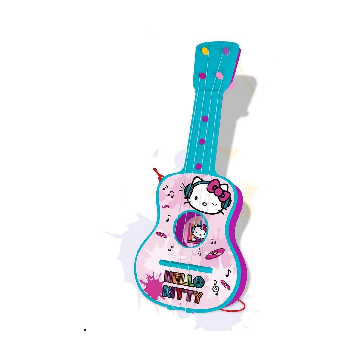 Legetøjsguitar Hello Kitty - 4 strenge, blå/pink