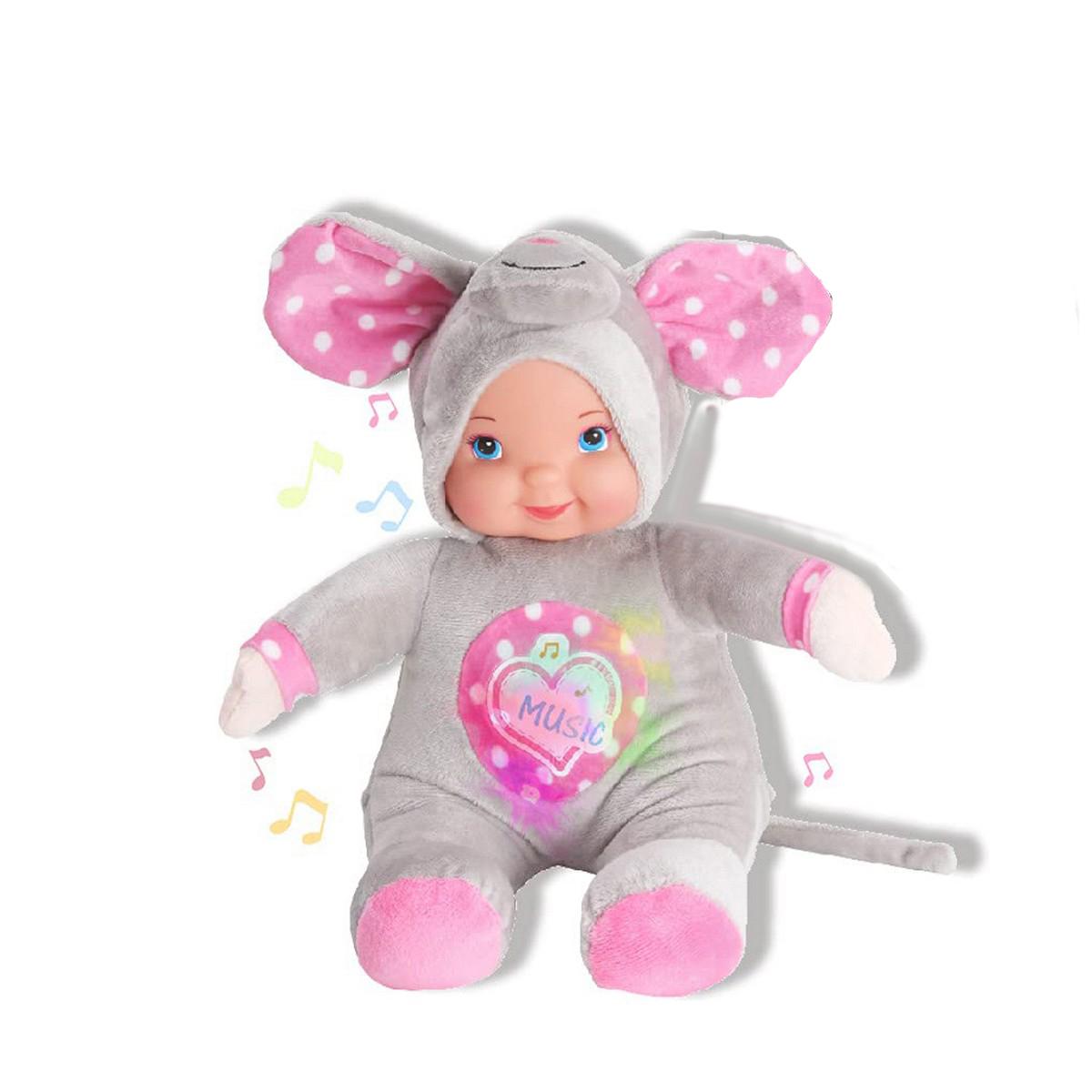 Babydukke med musik 35 cm - Reig elefant