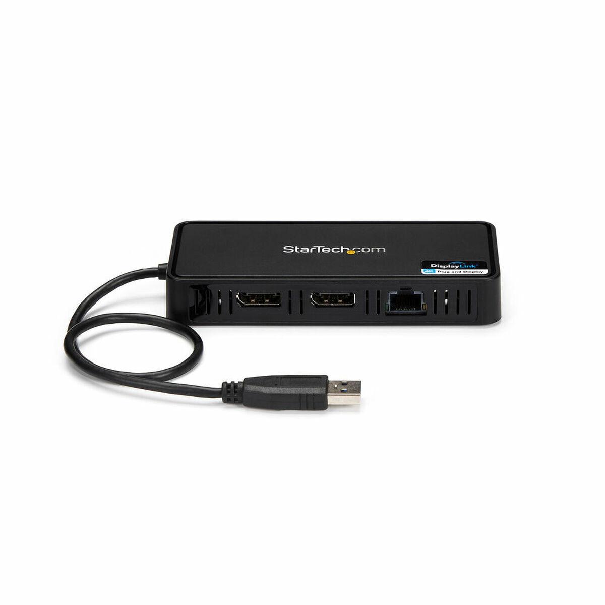 Startech USB Hub USBA2DPGB med 2x DisplayPort, RJ45 og USB-A