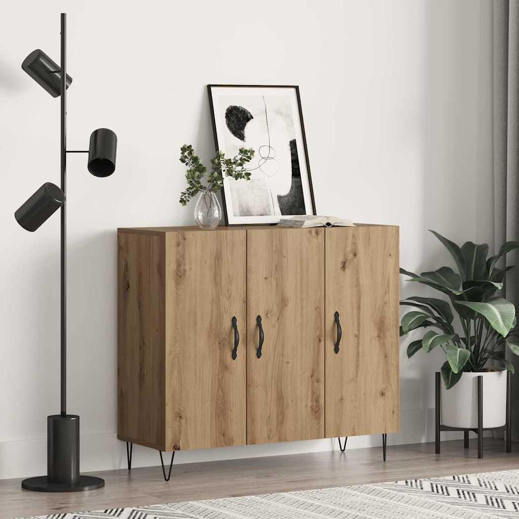 Sidebord artisan eg 90 x 34 x 80 cm Konstrueret træ billede