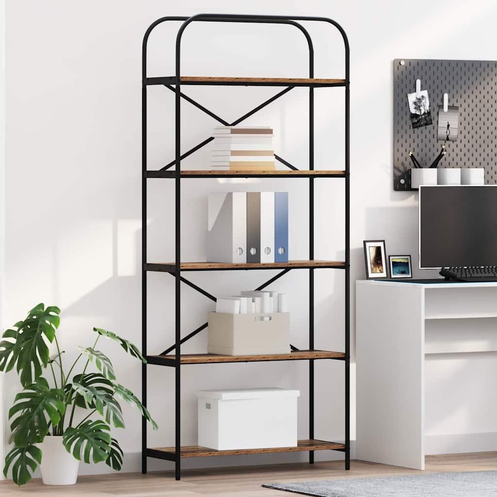 Bogreol Gammelt træ 80 x 30 x 183 cm Konstrueret træ
