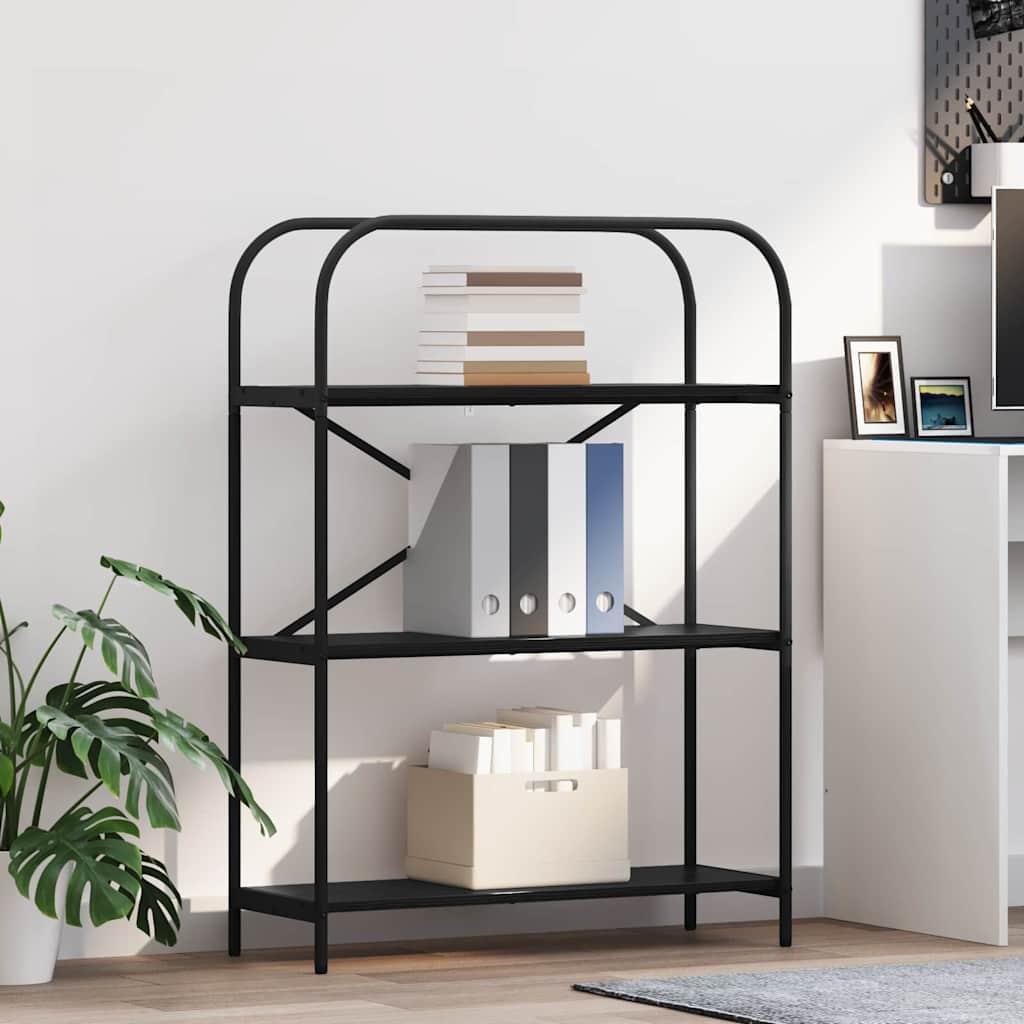 Bogreol Sort eg 80 x 30 x 109 cm Konstrueret træ billede