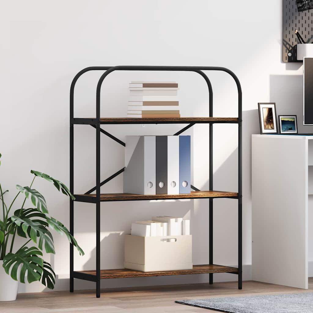 Bogreol Røget eg 80 x 30 x 109 cm Konstrueret træ billede