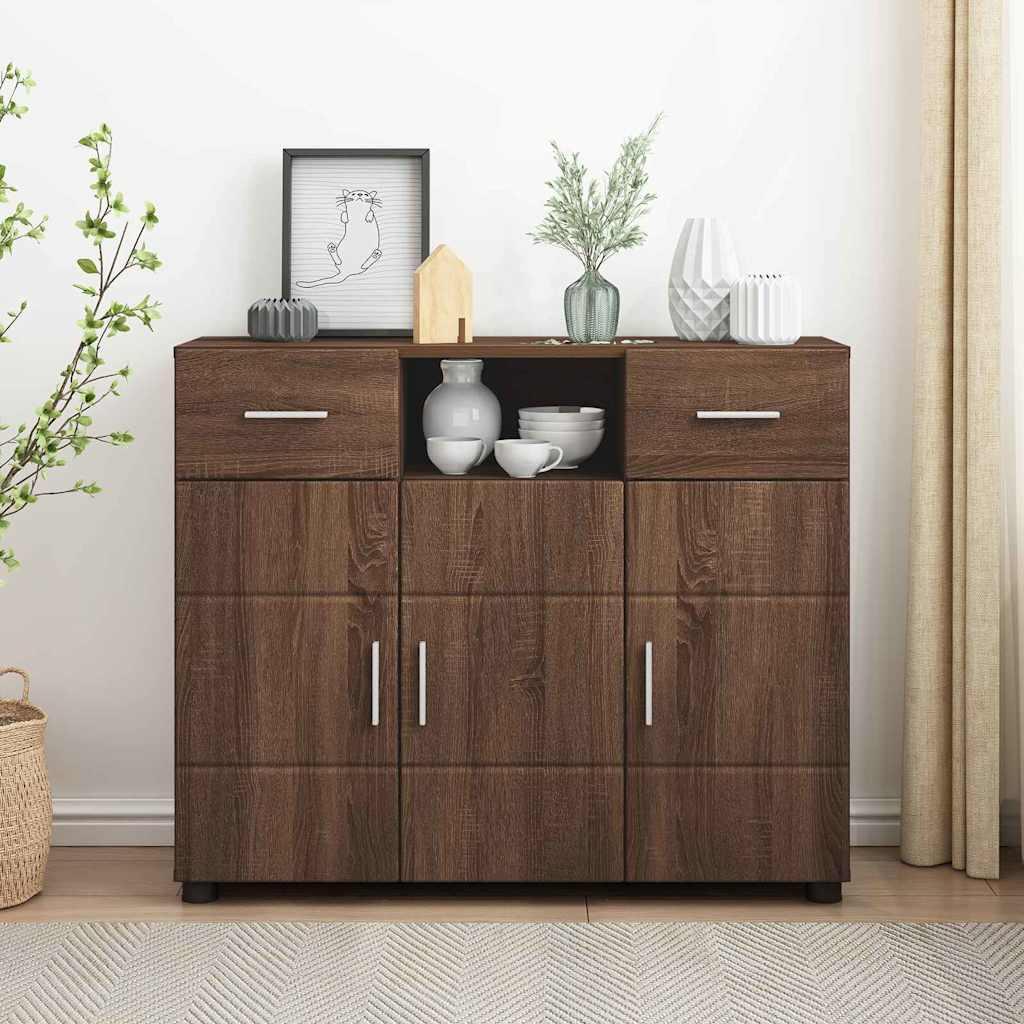 Sideboard med dør Brun eg 88.5 x 30.5 x 73 cm Konstrueret træ
