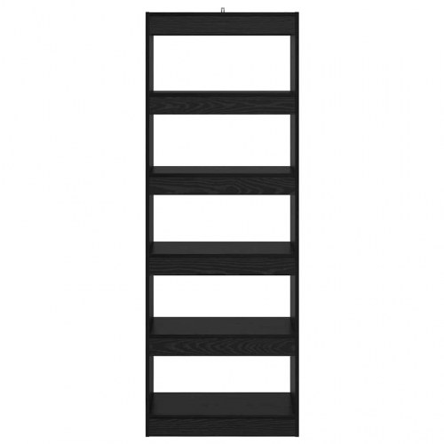 Bogskab med 5 hylder - sort eg, 60 x 30 x 166 cm