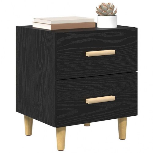 Sengeborde 2 stk. sort eg 40 x 35 x 47,5 cm