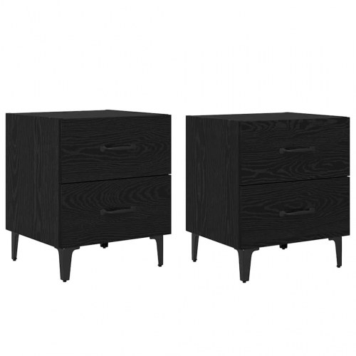 Sengeborde 2 stk. i sort eg - 40 x 35 x 47,5 cm