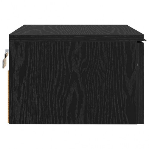 Væghængt natbord i sort eg - 34 x 30 x 20 cm