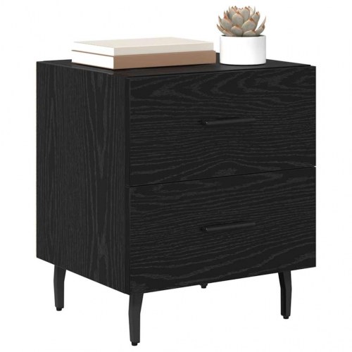 Sengebord sort eg med 2 skuffer - 40 x 35 x 47,5 cm