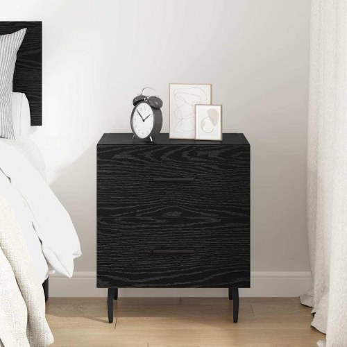 Sengebord sort eg med 2 skuffer - 40 x 35 x 47,5 cm