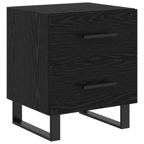 Sengebord i sort eg med 2 skuffer - 40 x 35 x 47,5 cm