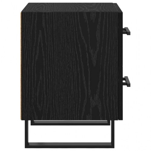 Sengebord i sort eg med 2 skuffer - 40 x 35 x 47,5 cm
