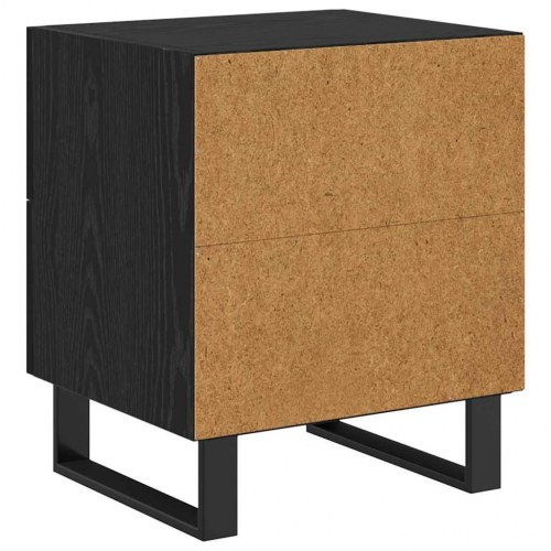Sengebord i sort eg med 2 skuffer - 40 x 35 x 47,5 cm