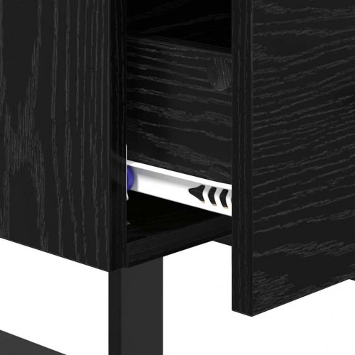 Sengebord i sort eg med 2 skuffer - 40 x 35 x 47,5 cm