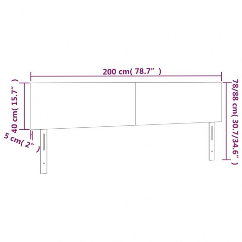 Sengegavl med LED-lys 200 x 5 x 78/88 cm - cremefarvet