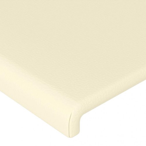 Sengegavl med LED-lys 200 x 5 x 118/128 cm - cremefarvet