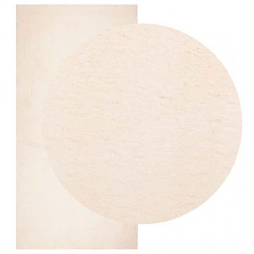 Gulvtæppe HUARTE 100×200 cm - kort luv, vaskbart, beige