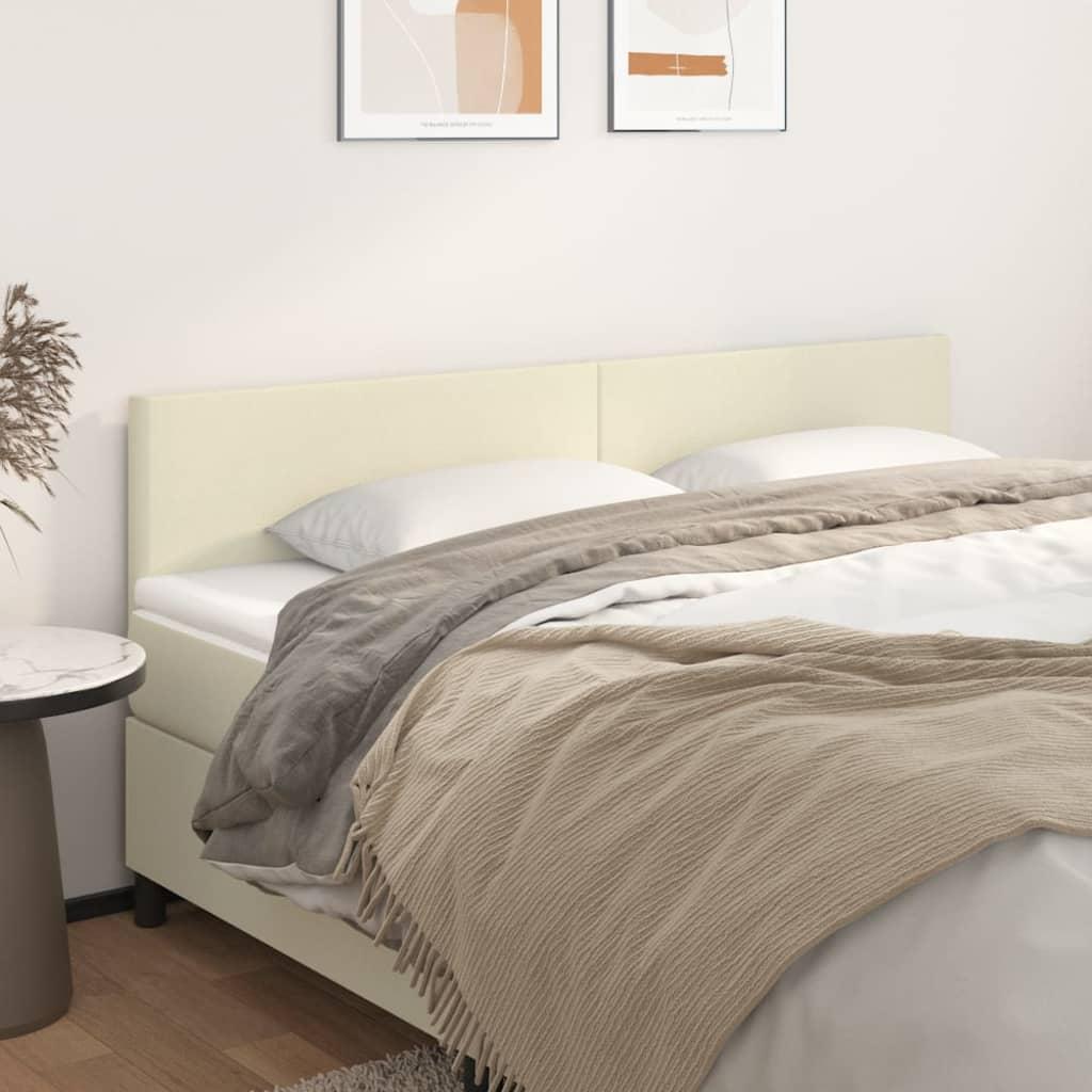 Sengegavle 2 stk. 100x5x78/88 cm kunstlæder cremefarvet billede