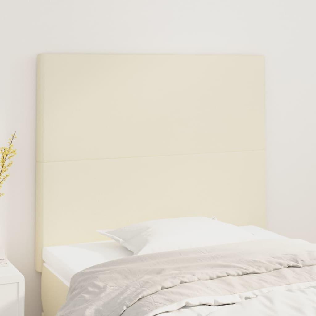 Sengegavle 2 stk. 100x5x78/88 cm kunstlæder cremefarvet billede