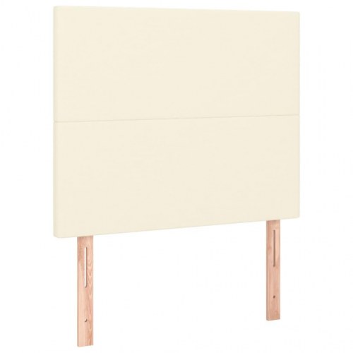 Sengeramme med sengegavl 100x200 cm - kunstlæder, creme