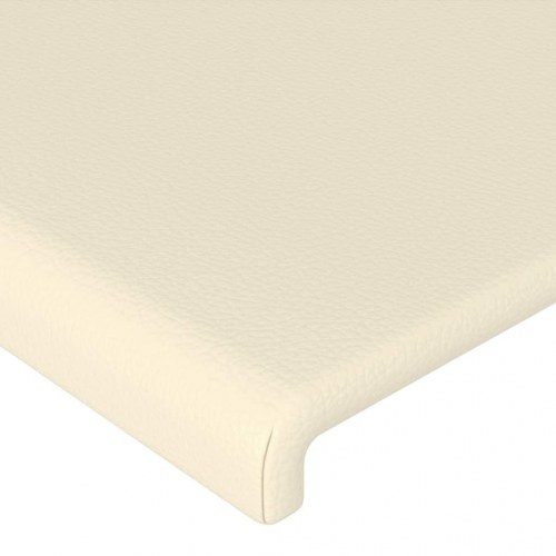 Sengeramme med sengegavl 100x200 cm - kunstlæder, creme