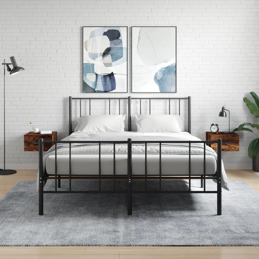 Væghængte sengeborde 2 stk. 35x35x20 cm røget egetræsfarve