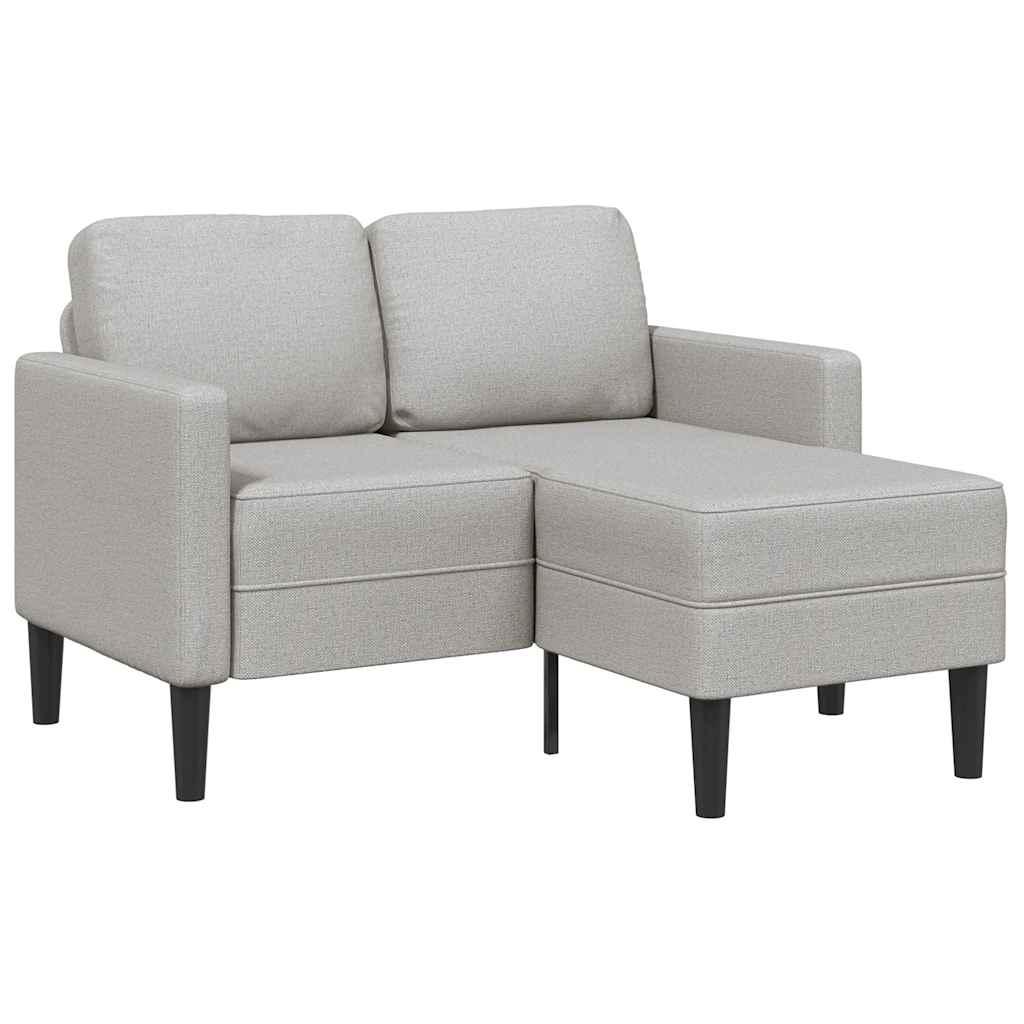 2-personers sofa med chaiselong L-formet 125 cm stof skygrå