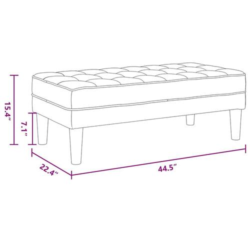 Havemøbel med Bænk og Hynder L-formet Lysegrå Fløjl, 3-personers Sofa med Chaiselong L-formet Lysegrå 160 cm Fløjl, Bænk Lysegrå 113 cm Fløjl