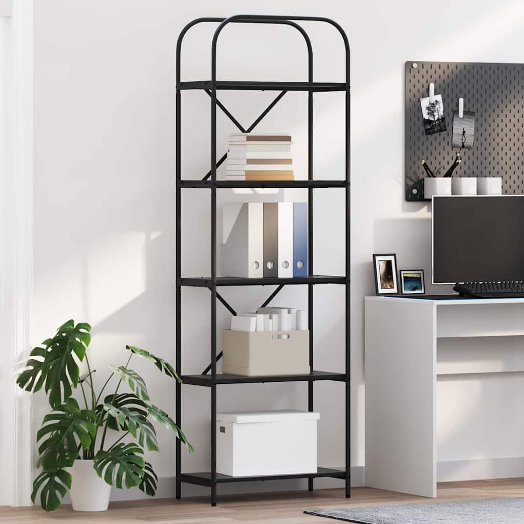 Bogreol Sort eg 60 x 30 x 183 cm Konstrueret træ billede