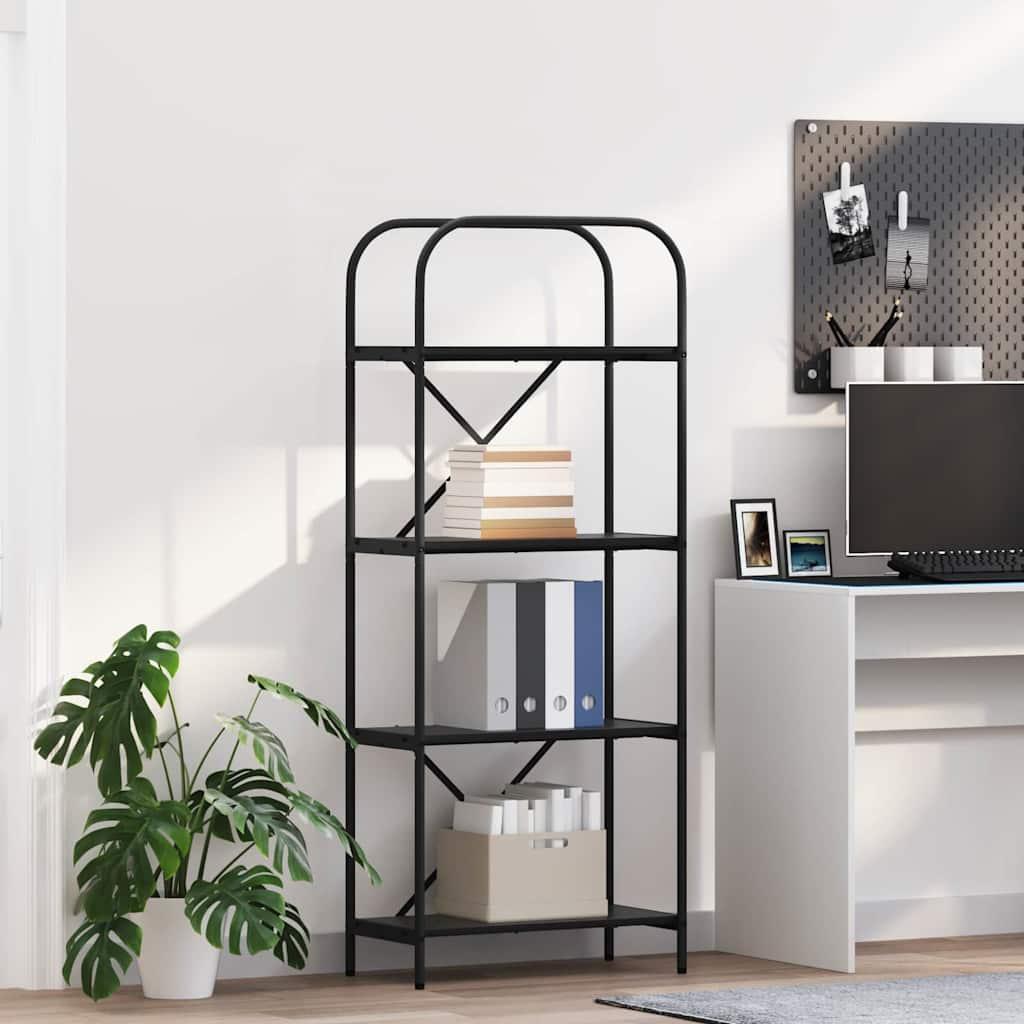 Bogreol Sort eg 60 x 30 x 146 cm Konstrueret træ billede