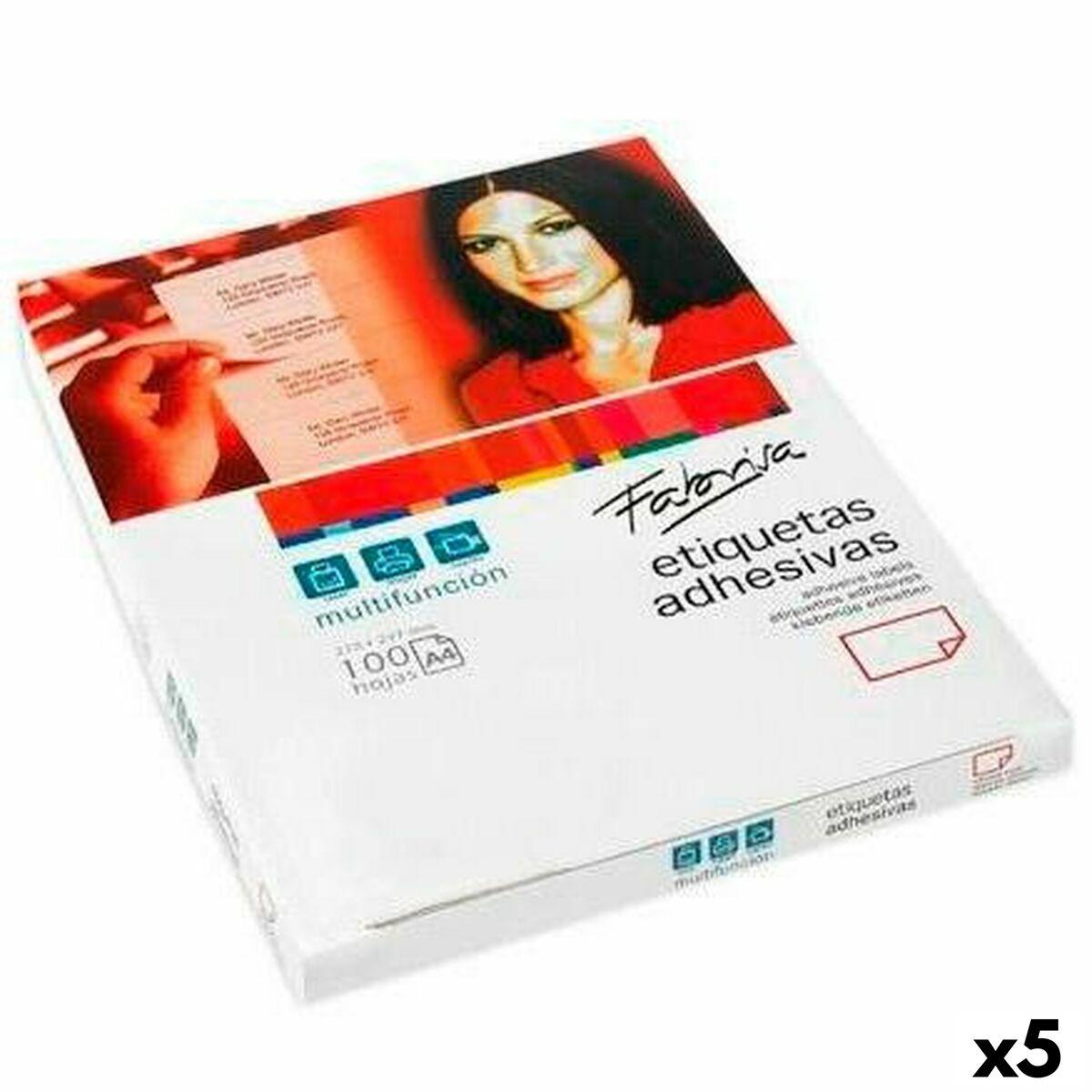 Fabrisa selvklæbende etiketter - Hvid, 100 ark, 105 × 74,1 mm (5 pk)