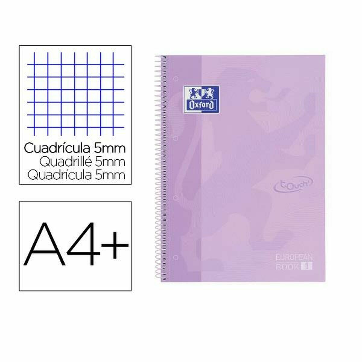 Oxford ringbog A4+ med spiral - 80 ark, kvadrat 5 mm (5 stk.)