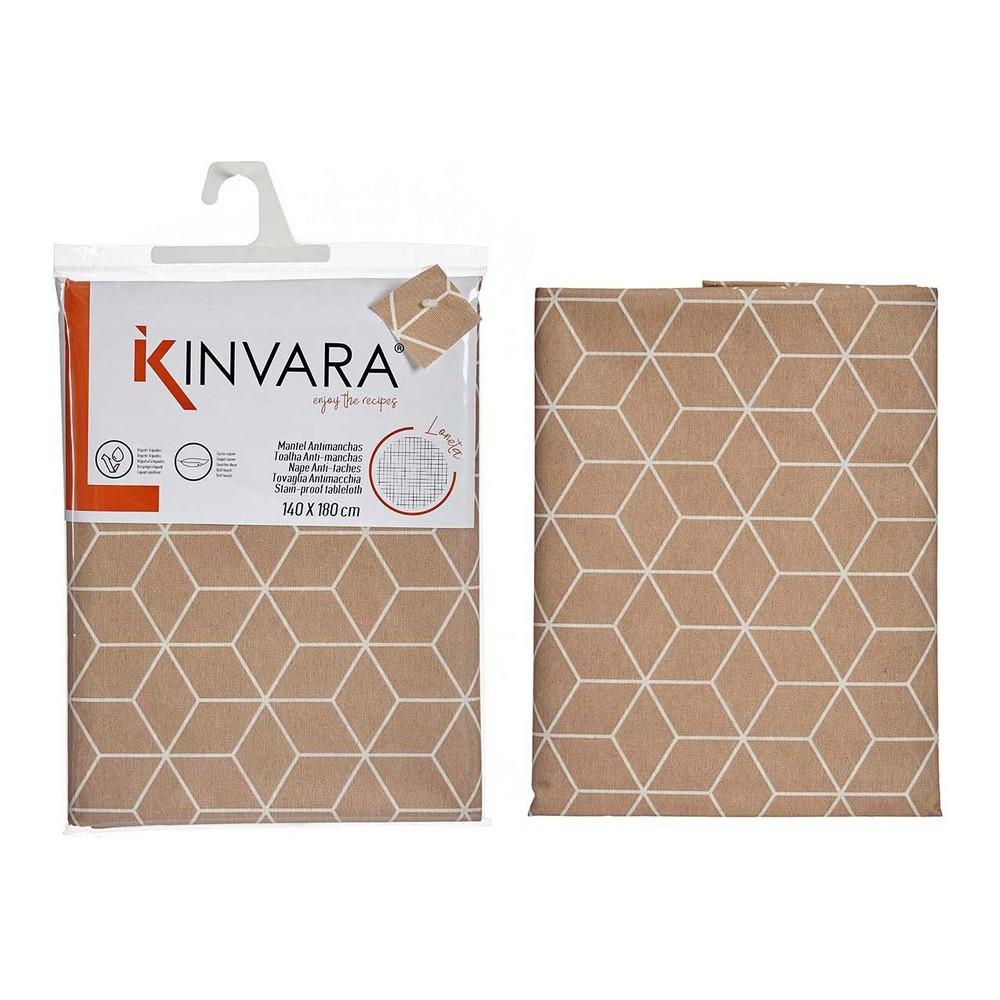 Kinvara dug CUBIC-26195-3 - hvid/beige, tyndt kanvas 140 × 180 cm