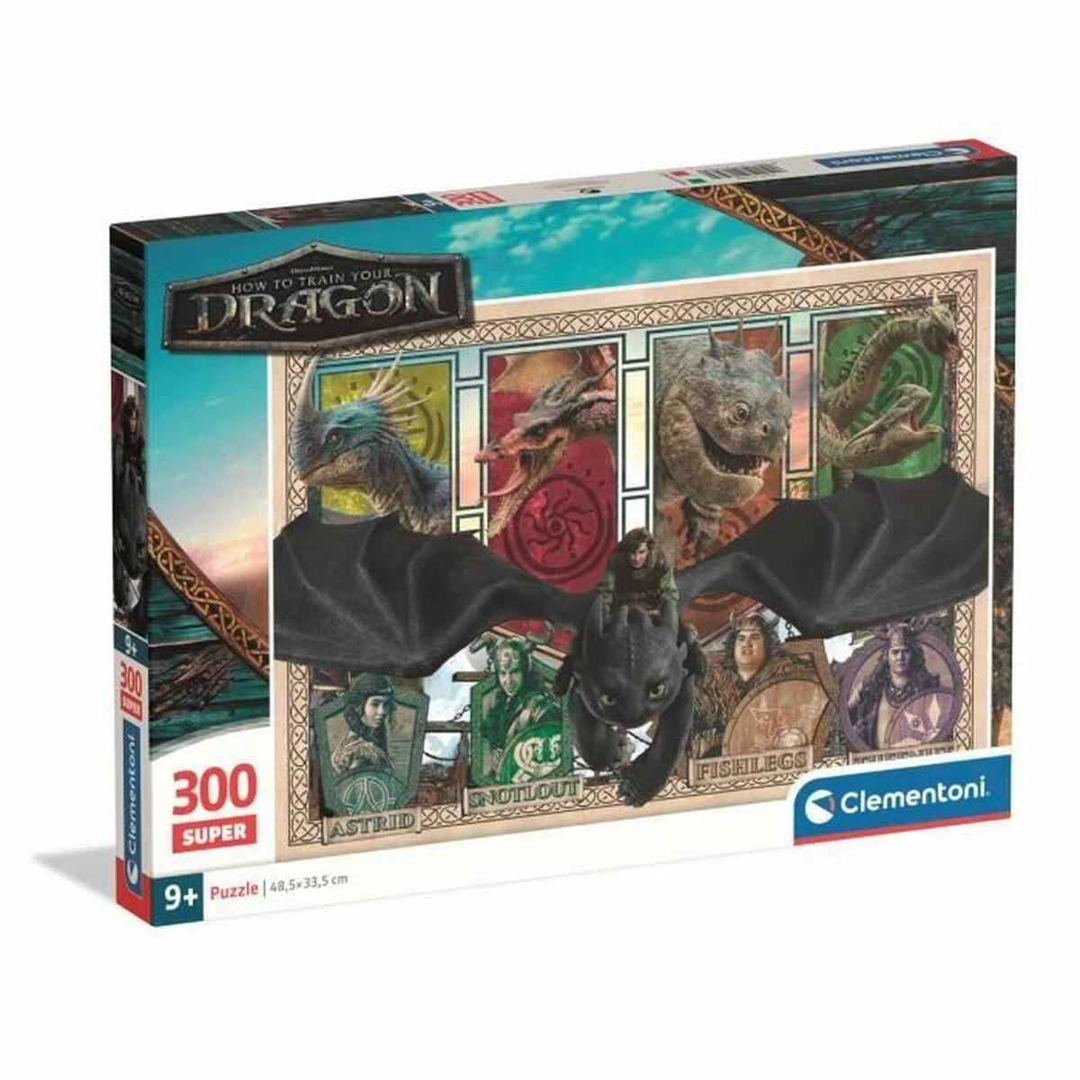 Clementoni Super puslespil - How to Train Your Dragon, 300 brikker (48,5 × 33,5 cm)