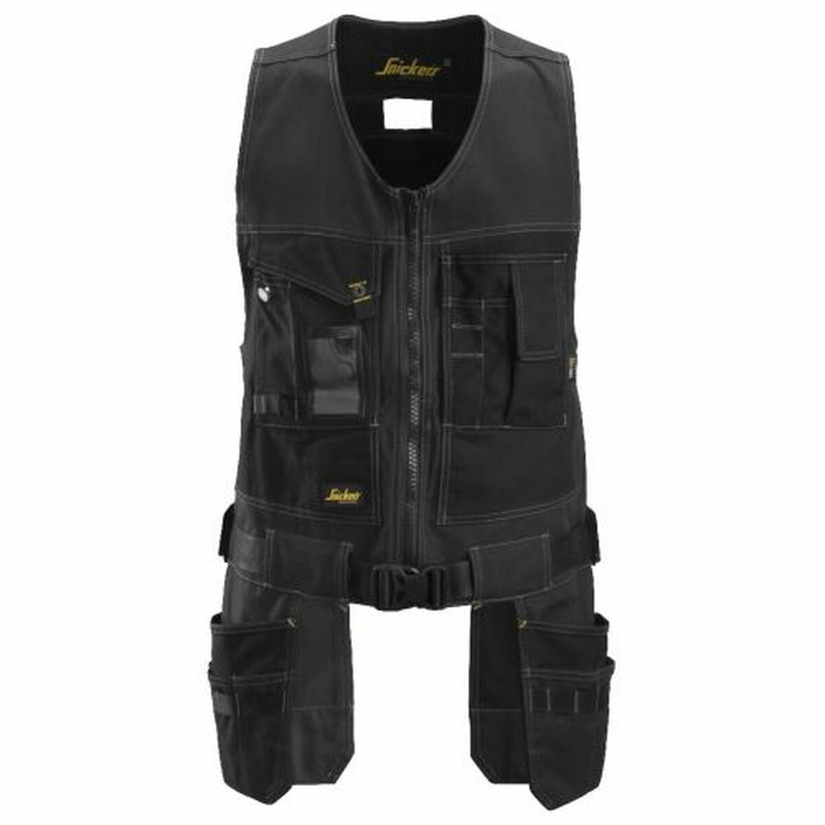 Snickers Værktøjsvest Canvas+ 4254 - sort / L - veste - Hylsterlomme - knivholder