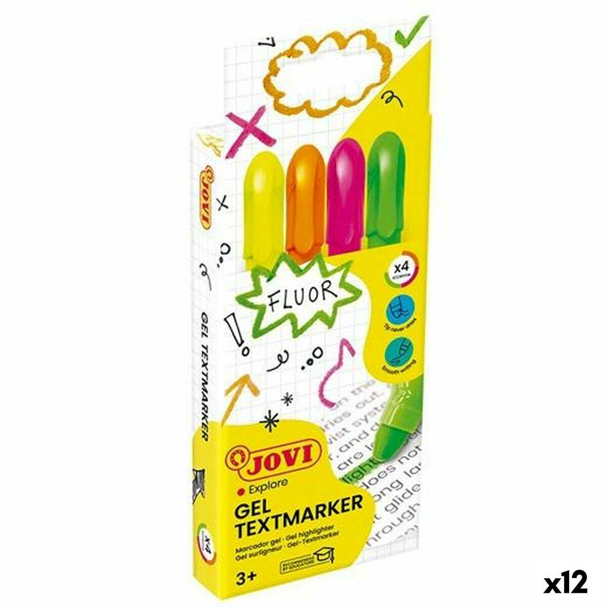 Jovi GEL TEXTMARKER - fluorescerende markeringstuscher, multifarvet (12 stk.)