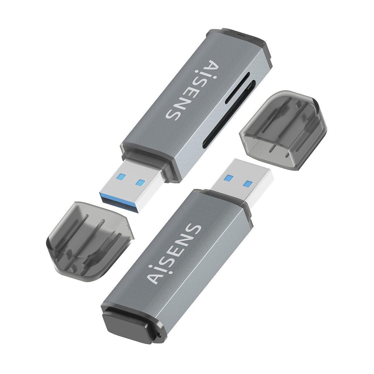 Kortlæser USB 3.2 Gen 1 Aisens ASCR-2A09-GR - grå billede