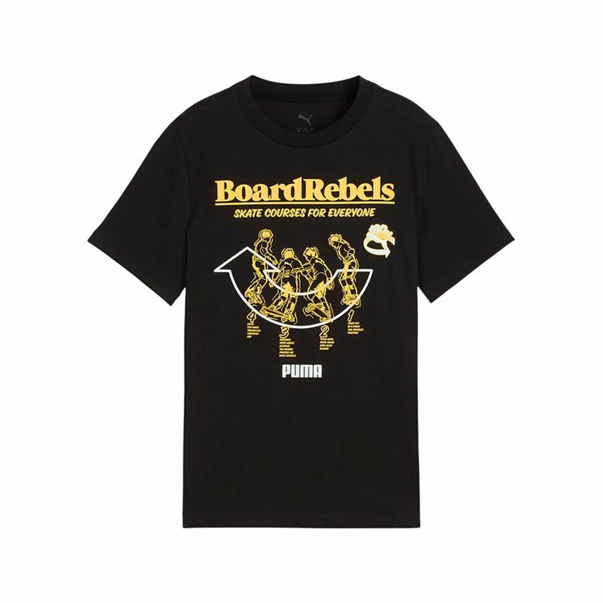 Puma Graphic Tee kortærmet T-shirt til drenge, sort (11-12 år)