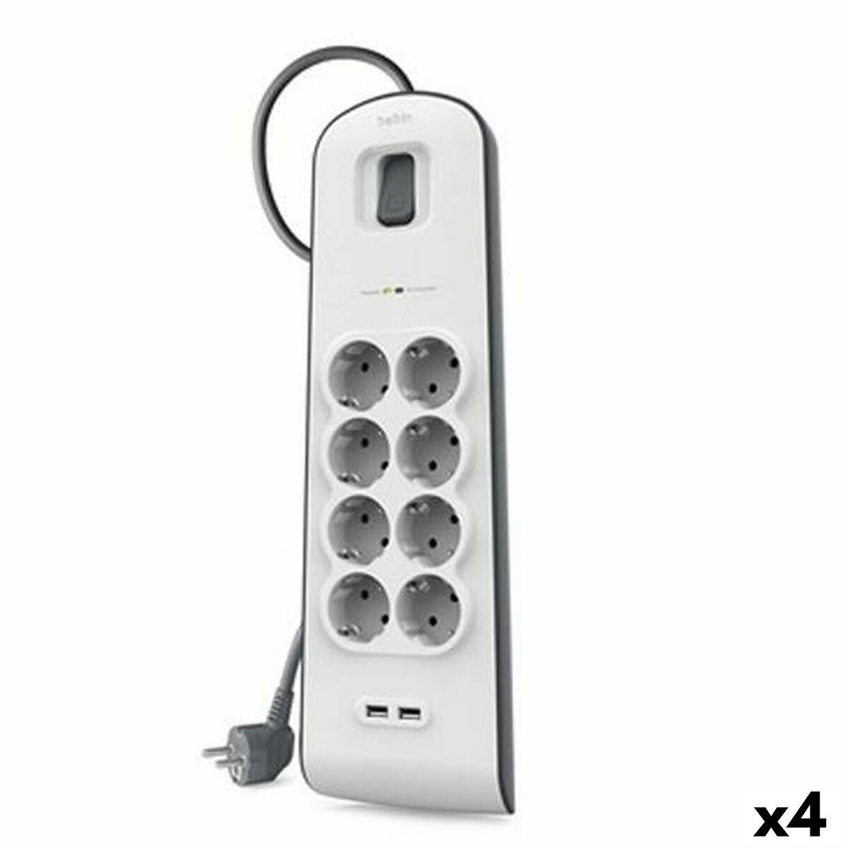 Belkin stikdåse - 8 udtag med kontakt og 2 USB
