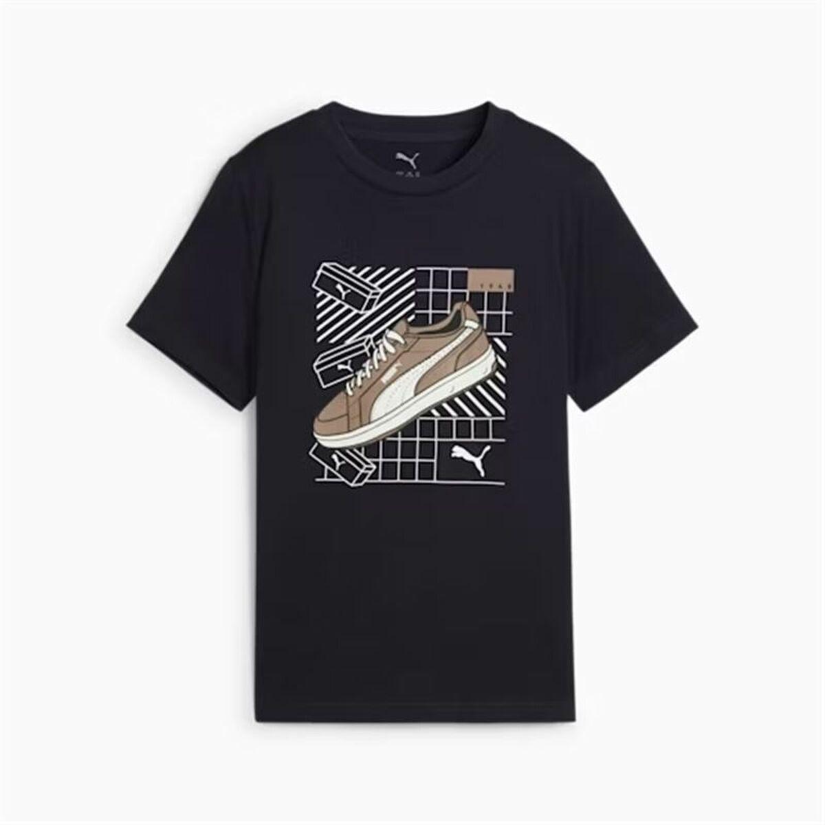Puma Graphics IV kortærmet T-shirt til dreng, marineblå (7-8 år)