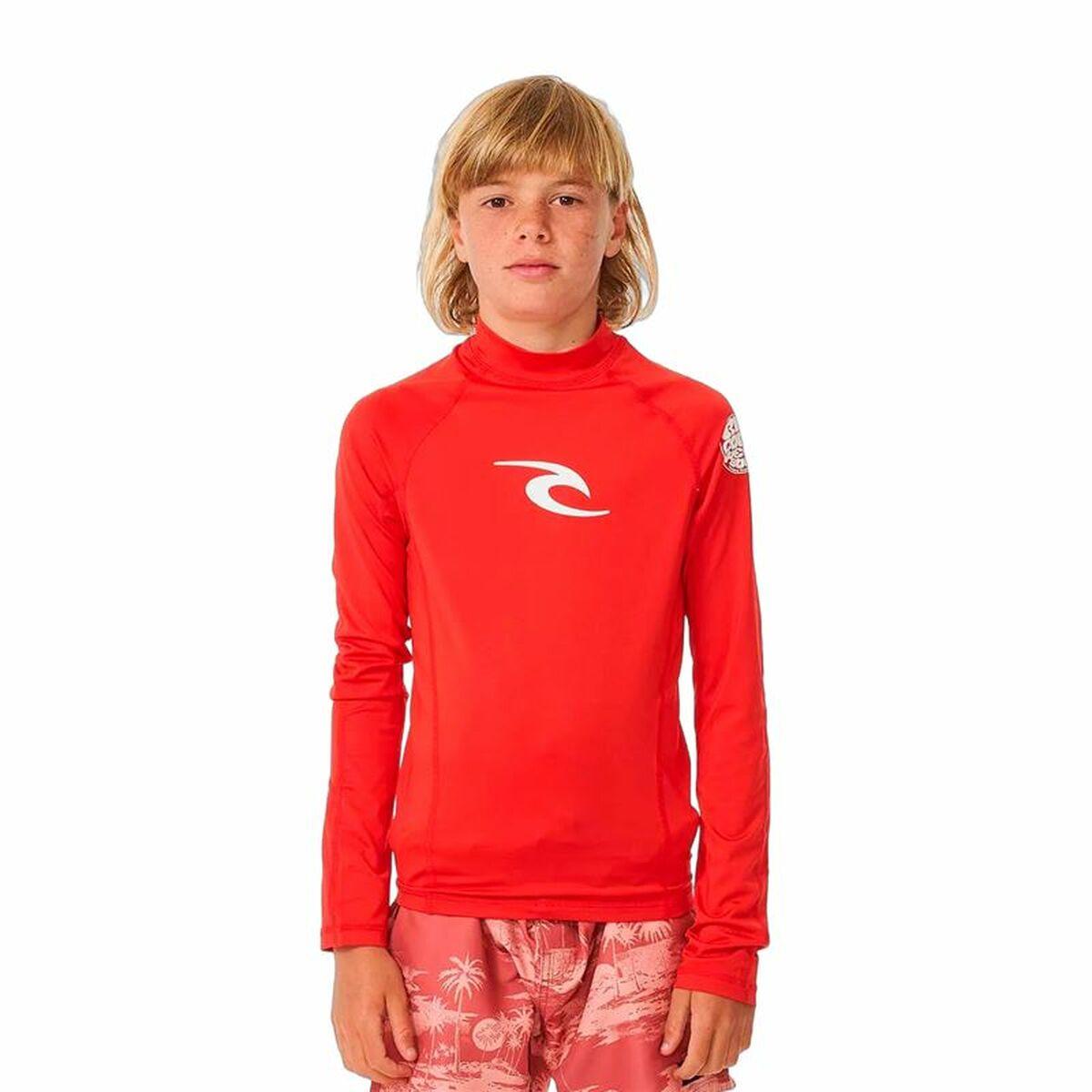 Rip Curl Bade T-shirt Wave L/S - Rød, børn 8 år
