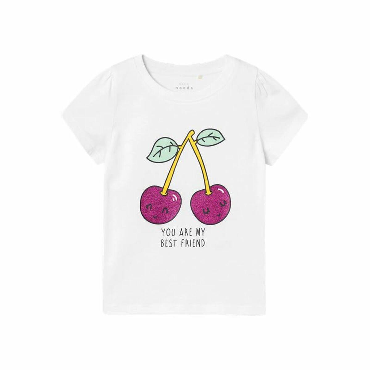 Name It Nmfvibeke kortærmet T-shirt til piger - hvid, 3 år