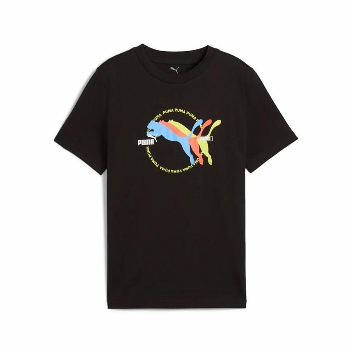 Puma Graphics kortærmet T-shirt til drenge, sort (13-14 år)