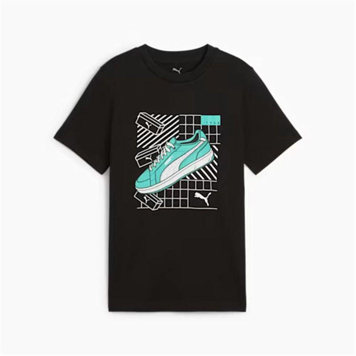 Puma Graphics kortærmet T-shirt til drenge, sort (9-10 år)