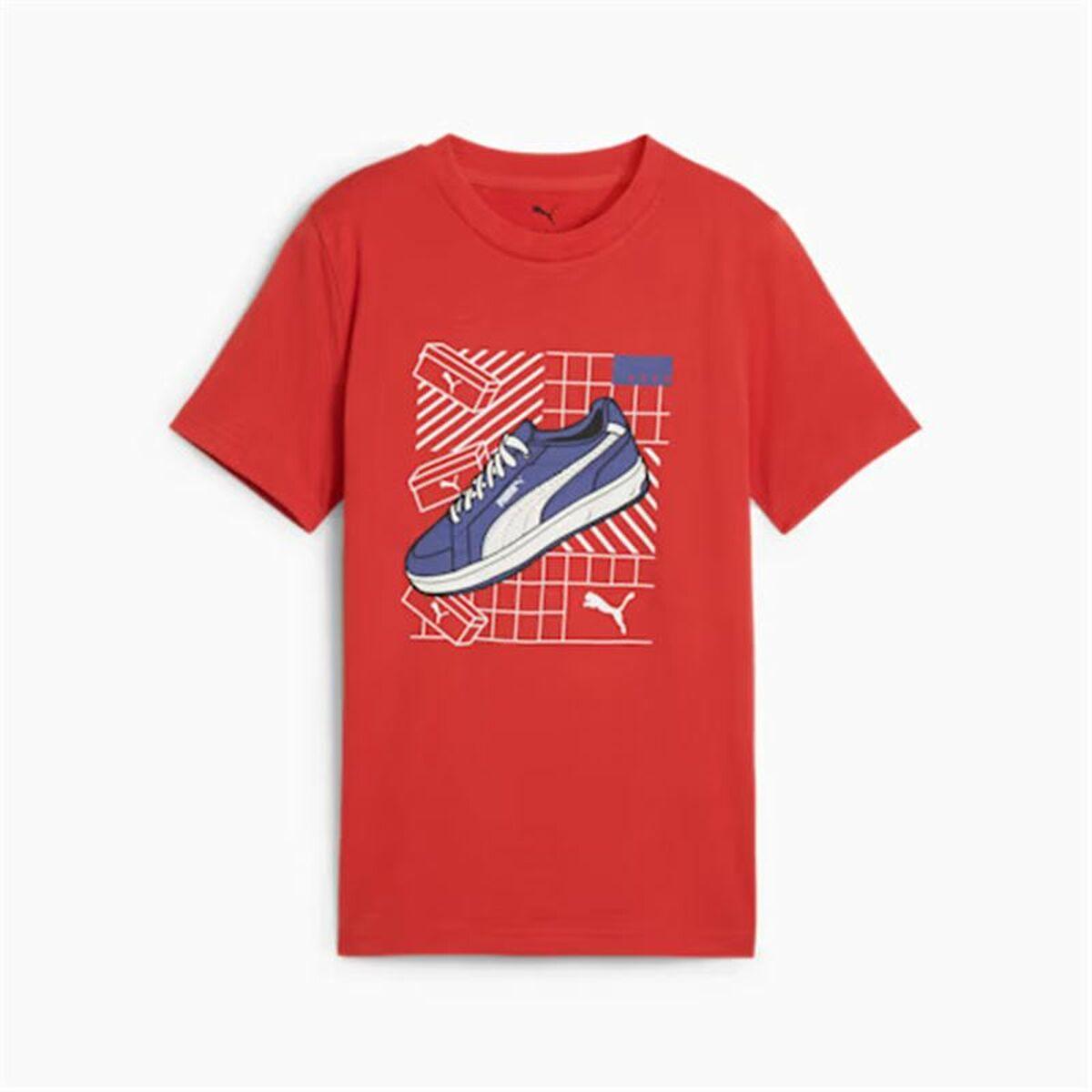 Puma Graphics kortærmet T-shirt til drenge, rød (9-10 år)